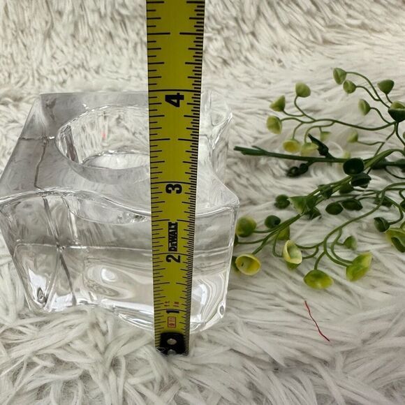 Orrefors Sweden Crystal Puzzle Piece Votives Candle Holder Clear Heavy 1 piece - Picture 8 of 9